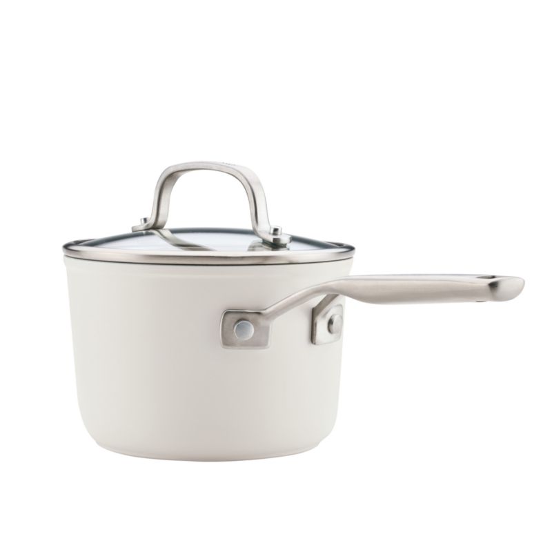 KitchenAid ® Porcelain White Hard-Anodized Ceramic Non-Stick Induction 2-Qt. Saucepan with Lid - image 4 of 6