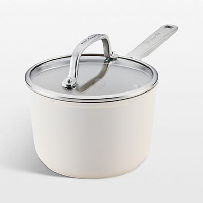 View KitchenAid ® Porcelain White Hard-Anodized Ceramic Nonstick Induction 2-Qt. Saucepan with Lid details