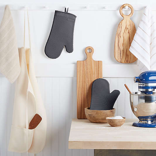 KitchenAid Charcoal Ribbed Soft Silicone Oven Mitts, Set of 2