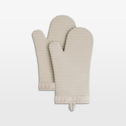 KitchenAid Milkshake Ribbed Soft Silicone Oven Mitts, Set of 2