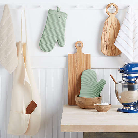 KitchenAid ® Pistachio Ribbed Soft Silicone Oven Mitts, Set of 2