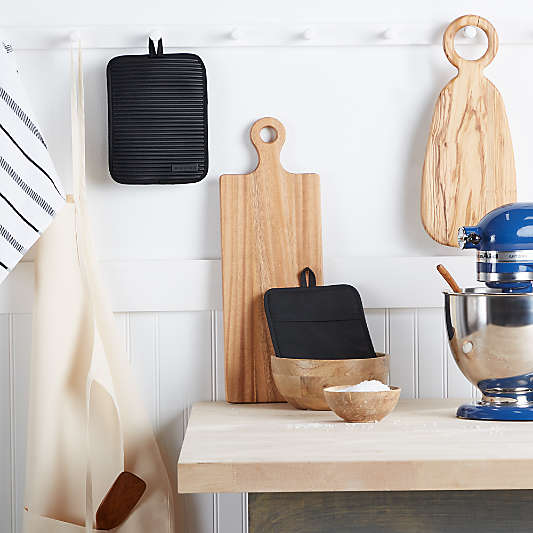 KitchenAid Onyx Black Ribbed Soft Silicone Pot Holders, Set of 2