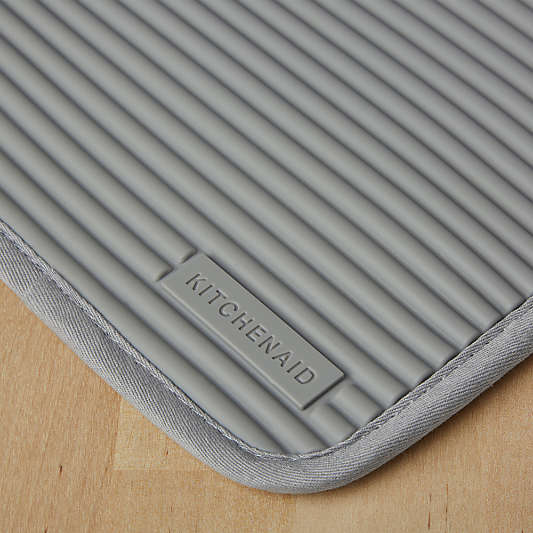 KitchenAid Matte Grey Ribbed Soft Silicone Pot Holders, Set of 2