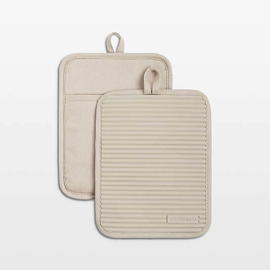 KitchenAid ® Milkshake Ribbed Soft Silicone Pot Holders, Set of 2