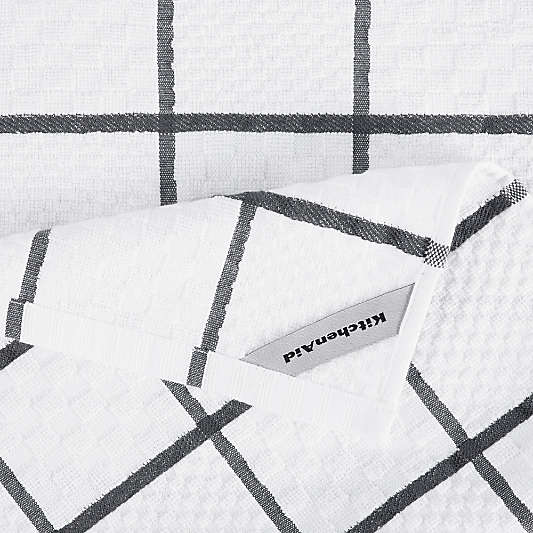 KitchenAid ® Charcoal Quilted Cotton Terry Cloth Oven Mitt, Pot Holder and Kitchen Towel 4-Piece Set