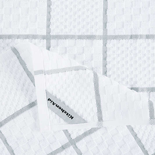 KitchenAid ® Grey Quilted Cotton Terry Cloth Oven Mitt, Pot Holder and Kitchen Towel 4-Piece Set