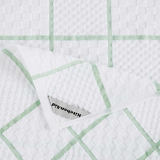 KitchenAid ® Pistachio Quilted Cotton Terry Cloth Oven Mitt, Pot Holder and Kitchen Towel 4-Piece Set