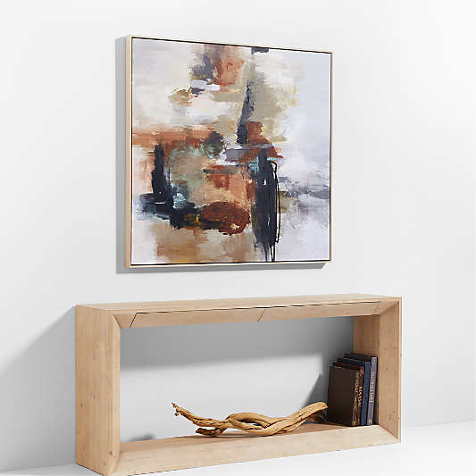 "Bloom" by Kichael Bonofiglio Brown & Black Abstract 47"x50" Framed Wall Art Print