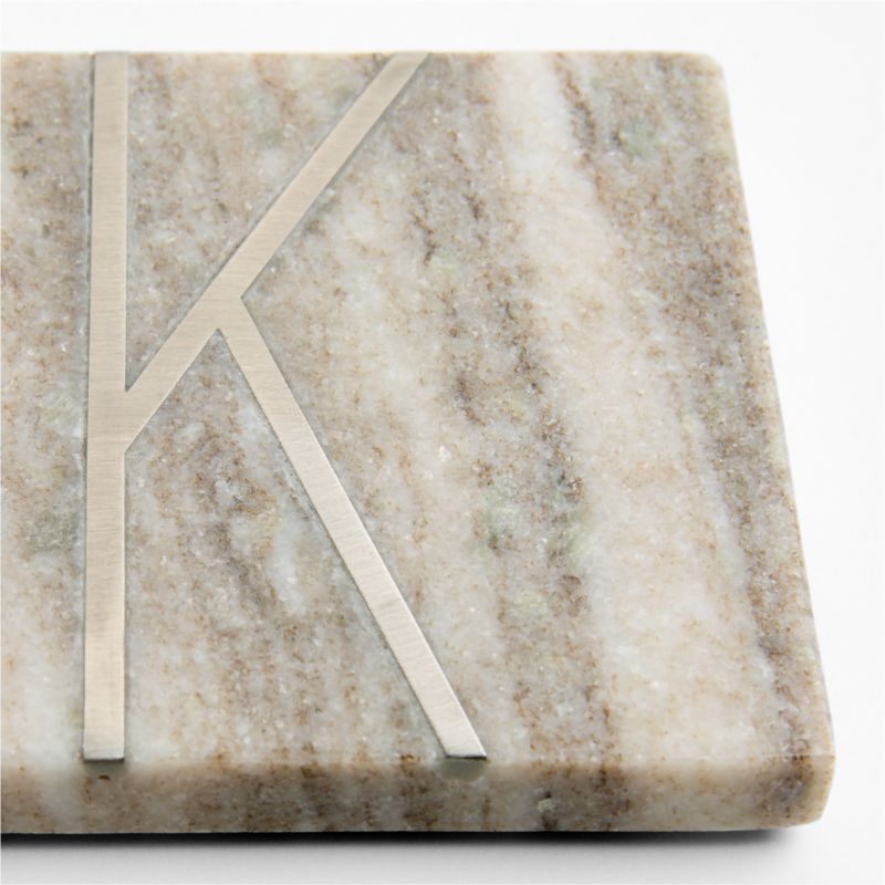 Tuscan Kitchen Marble "K" Monogram Coasters, Set of 4 - image 2 of 4