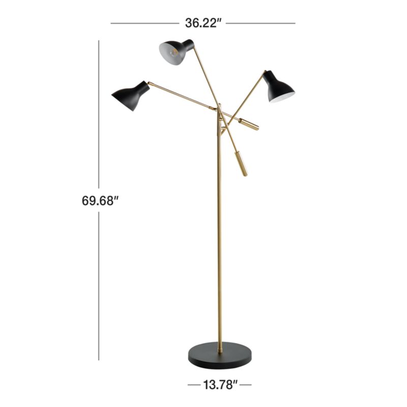 Kace Triple Head Corner Floor Lamp + Reviews | Crate & Barrel