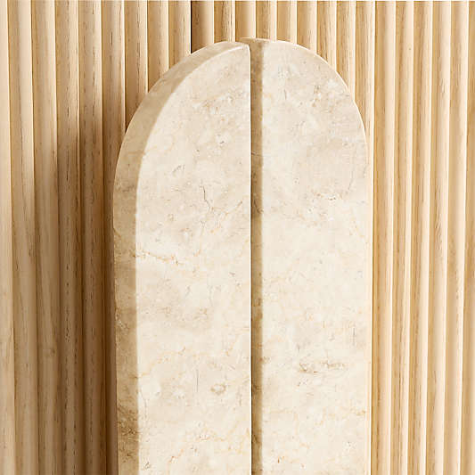 Kahn 75" Ribbed Whitewashed Ash Wood Storage Media Console