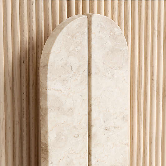 Kahn 75" Ribbed Whitewashed Ash Wood Storage Media Console