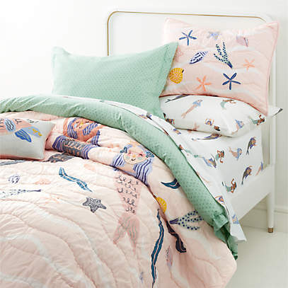 Kaia Twin Organic Kids Mermaid Quilt, Mermaid Bed Frame Twin Xl
