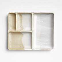 Kaito Rectangle Stoneware Bento Plate + Reviews | Crate & Barrel