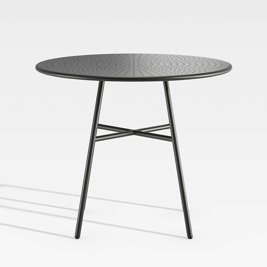 black aluminum dining table
