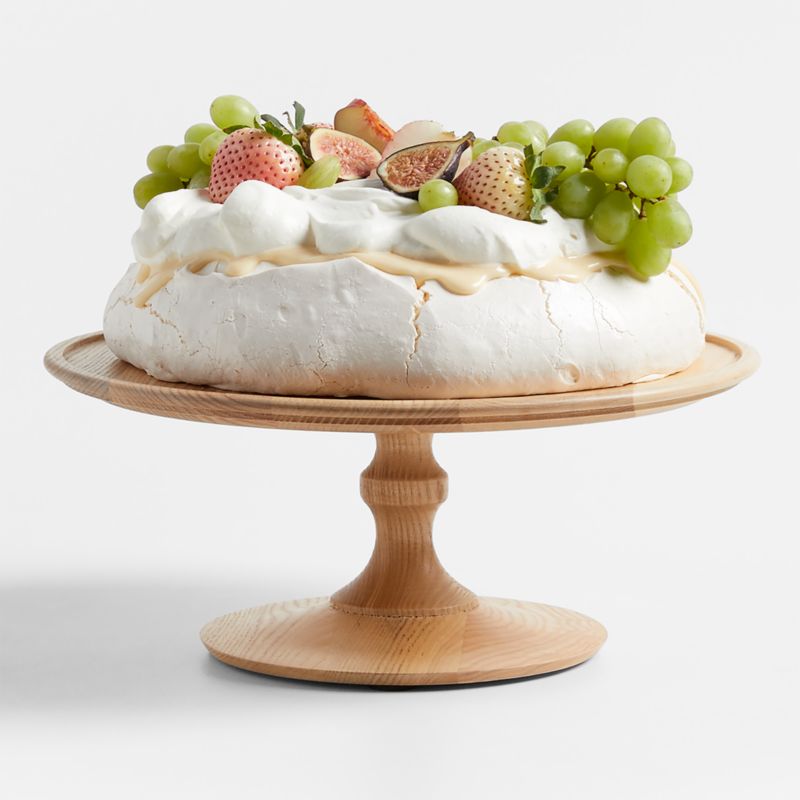 Kanso Round Natural Ash Wood Pedestal Cake Stand - image 3 of 5