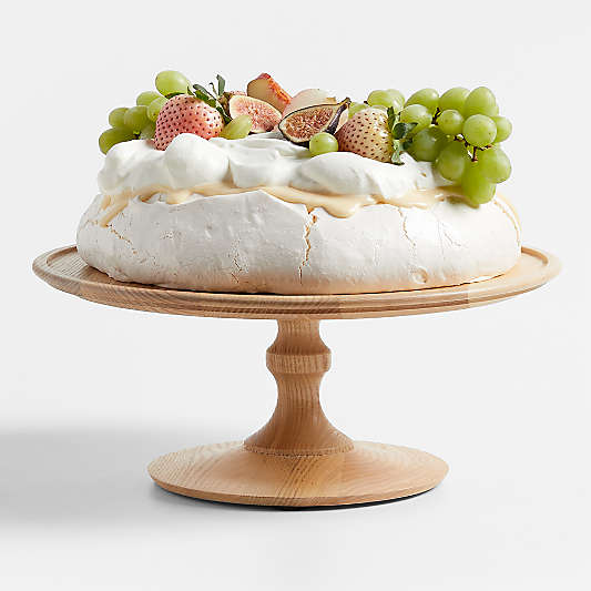 Kanso Round Natural Ash Wood Pedestal Cake Stand