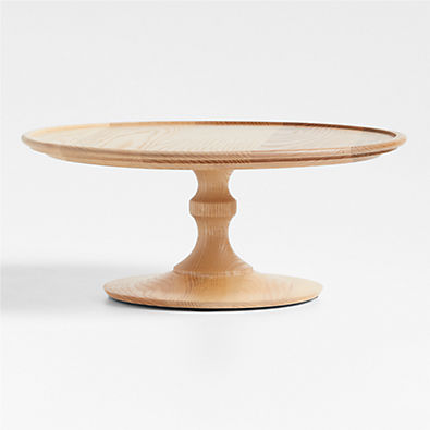 View Kanso Round Natural Ash Wood Pedestal Cake Stand details