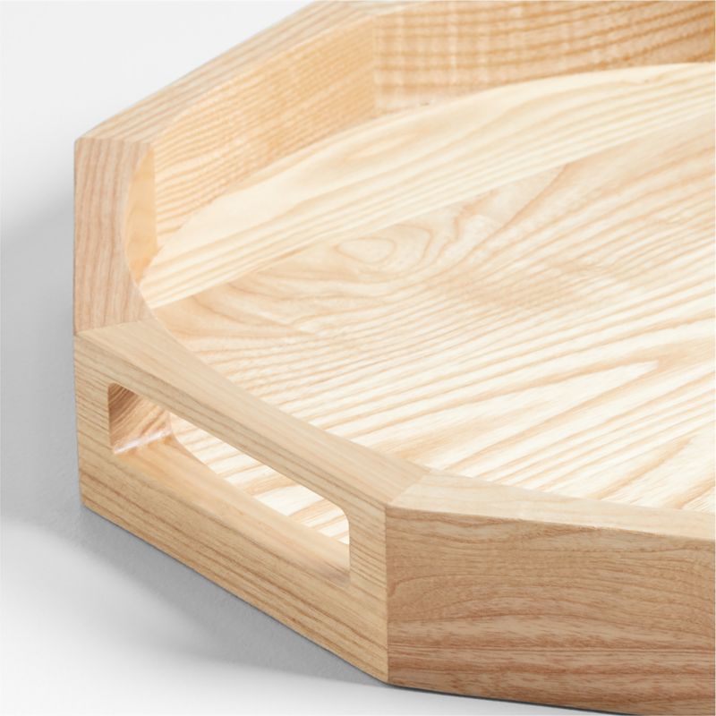 Kanso Round Natural Ash Wood Serving Tray - image 2 of 3