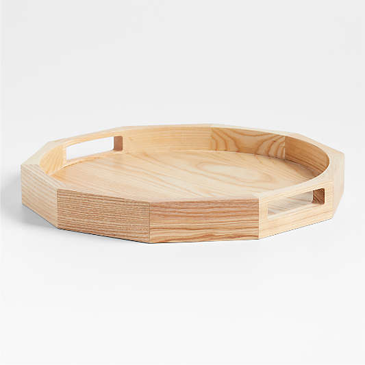 Kanso Round Natural Ash Wood Serving Tray