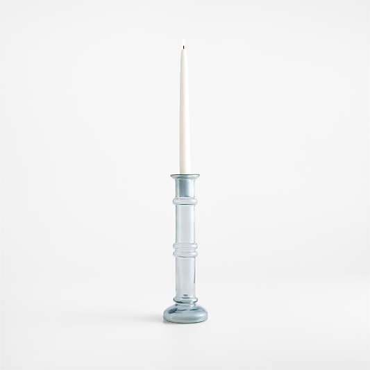 Kati Large Blue Glass Taper Candle Holder 14"