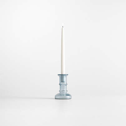 Kati Small Blue Glass Taper Candle Holder 5"