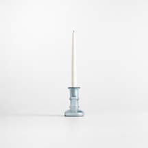 Kati Small Blue Glass Taper Candle Holder 5" | Crate & Barrel