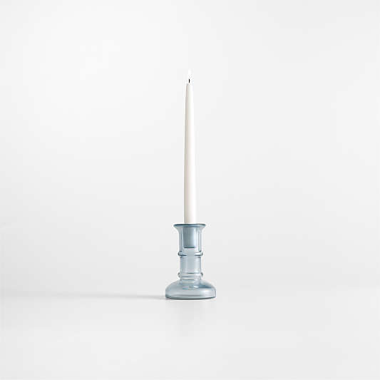 Kati Small Blue Glass Taper Candle Holder 5"