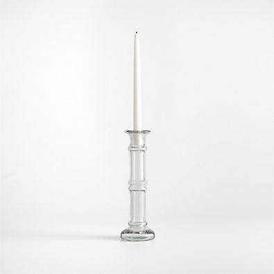 View Kati Large Clear Glass Taper Candle Holder 14" details