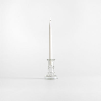 View Kati Small Clear Glass Taper Candle Holder 5" details