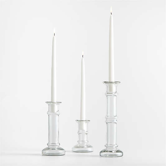 Kati Clear Glass Taper Candle Holders