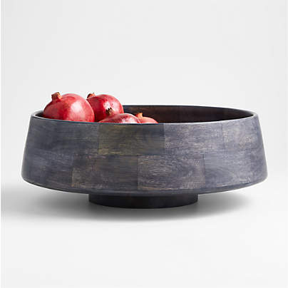 Katin Black Wood Centerpiece Bowl
