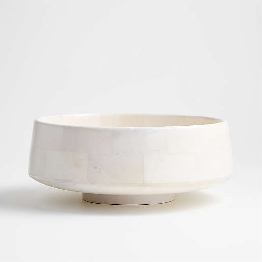 Katin White Wood Centerpiece Bowl