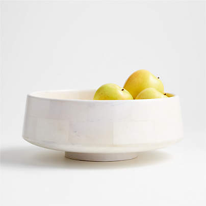 Katin White Wood Centerpiece Bowl