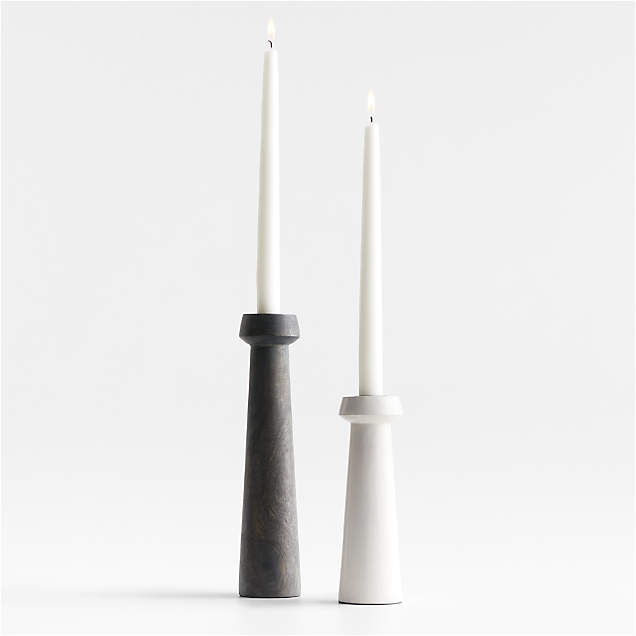 Katin Wood Taper Candle Holders | Crate & Barrel