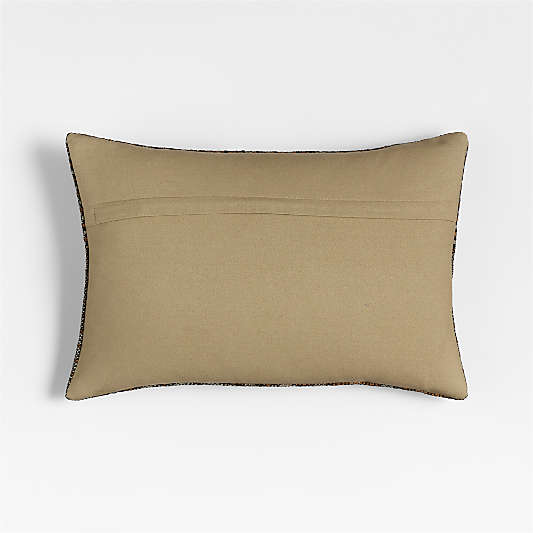Katla Woven Linen Plaid 22"x15" Ink Black Throw Pillow Cover