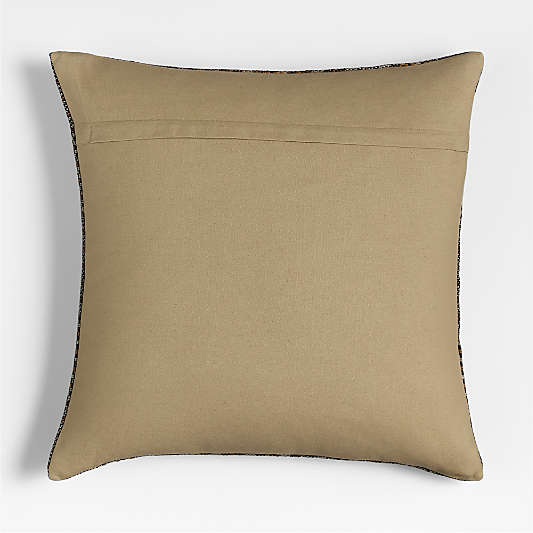Katla Woven Linen Plaid 23"x23" Ink Black Throw Pillow Cover