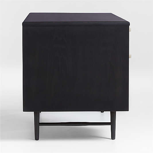 Kaufman 62" Black and Natural Wood Desk with File Drawer