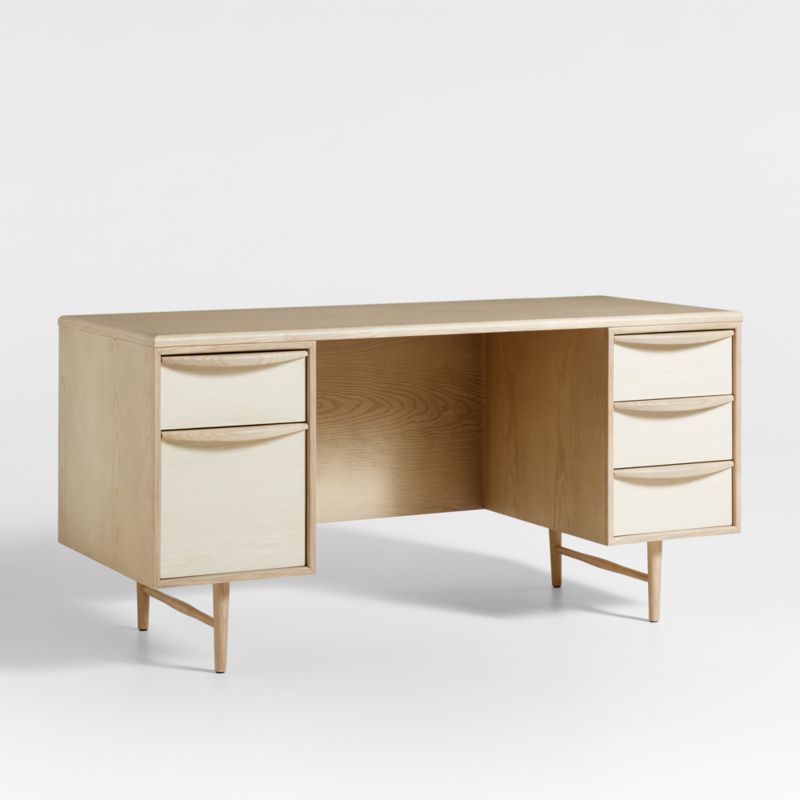 Kaufman 62" Natural and Blonde Wood Desk with File Drawer - image 7 of 14