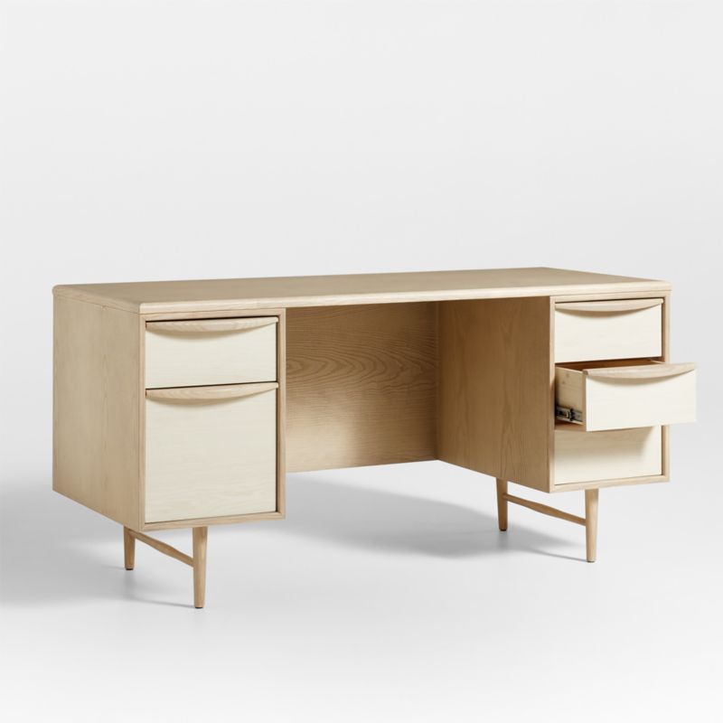 Kaufman 62" Natural and Blonde Wood Desk with File Drawer - image 8 of 14