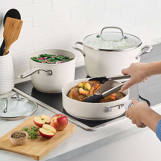 KitchenAid ® Porcelain White Hard-Anodized Ceramic Nonstick Induction 10-Piece Cookware Set