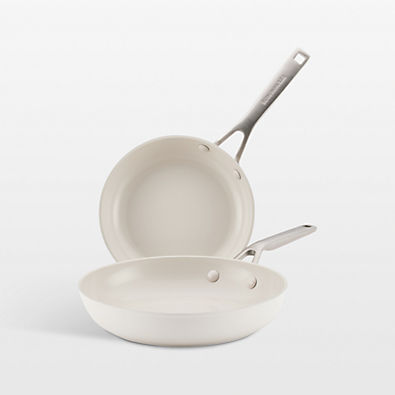 View KitchenAid ® Porcelain White Hard-Anodized Ceramic Non-Stick 8.25" and 10" Skillets Set details
