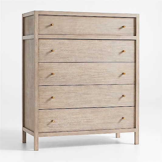 Keane Weathered Natural Solid Wood 5-Drawer Chest