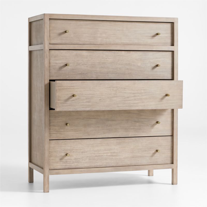 Keane Weathered Natural Wood 5-Drawer Chest