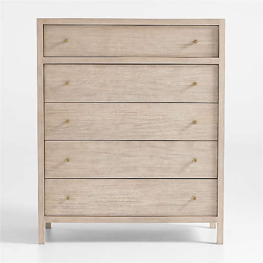 Keane Weathered Natural Solid Wood 5-Drawer Chest