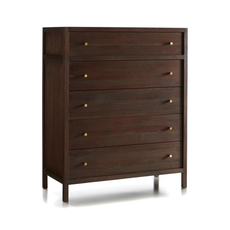 Keane Espresso Wood 5-Drawer Chest