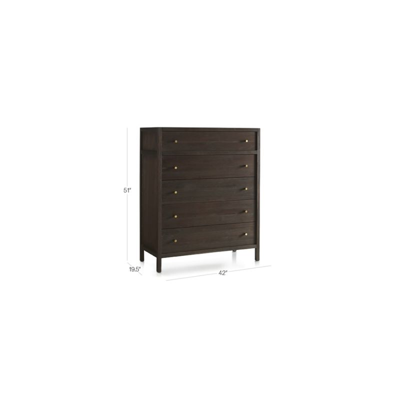 Keane Espresso Wood 5-Drawer Chest