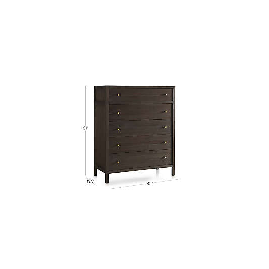 Keane Espresso Solid Wood 5-Drawer Chest