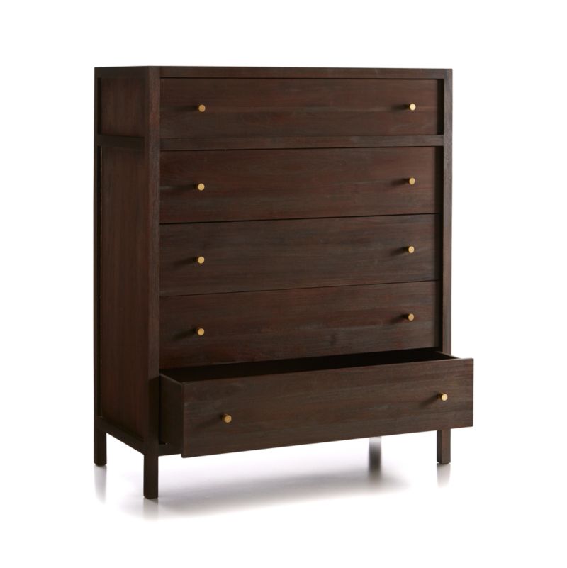 Keane Espresso Wood 5-Drawer Chest