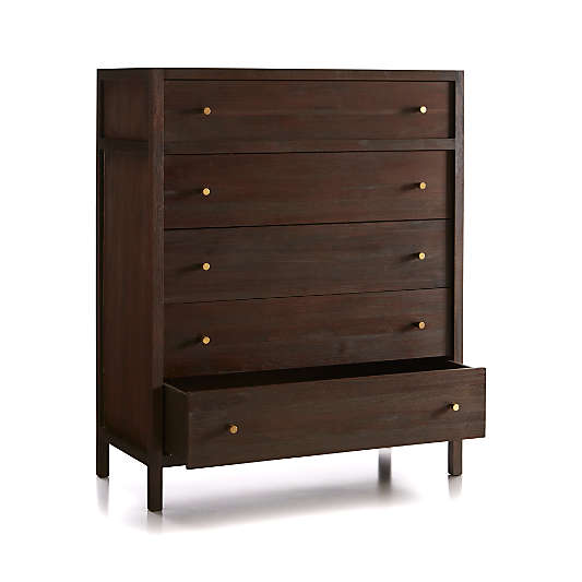 Keane Espresso Solid Wood 5-Drawer Chest